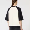 Jersey holgado de viscosa elástica, blanco y azul