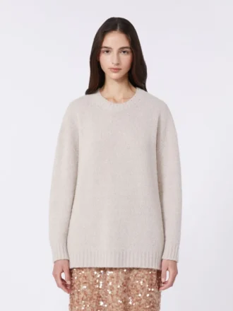 Jersey oversize de alpaca y algodón, color arena