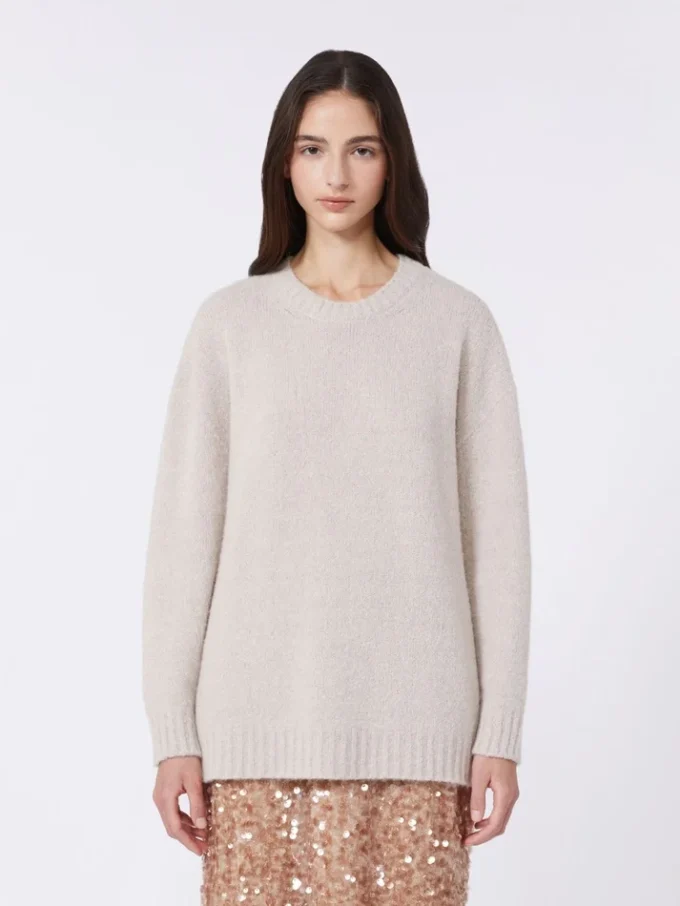 Jersey oversize de alpaca y algodón, color arena Jersey oversize de alpaca y algodón, color arena