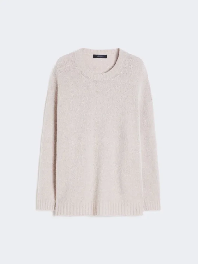 Jersey oversize de alpaca y algodón, color arena Jersey oversize de alpaca y algodón, color arena