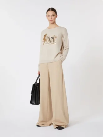 Jersey oversize de lana y cachemira, color albino