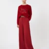 Jersey oversize de lana y cachemira, rojo oscuro Jersey oversize de lana y cachemira, rojo oscuro
