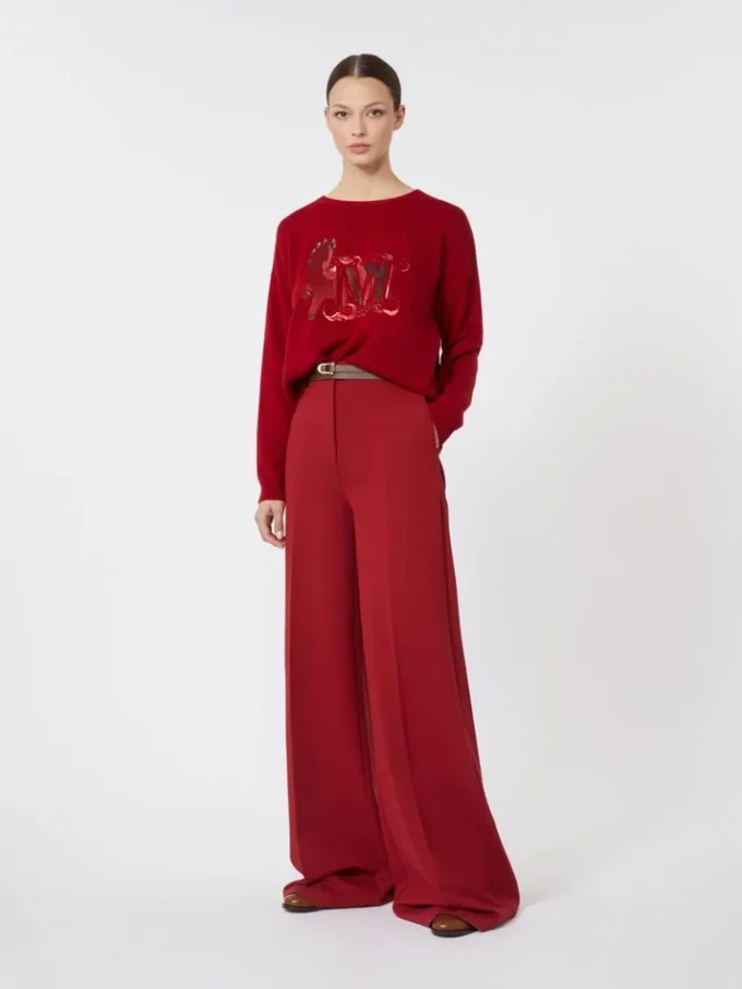 Jersey oversize de lana y cachemira, rojo oscuro Jersey oversize de lana y cachemira, rojo oscuro