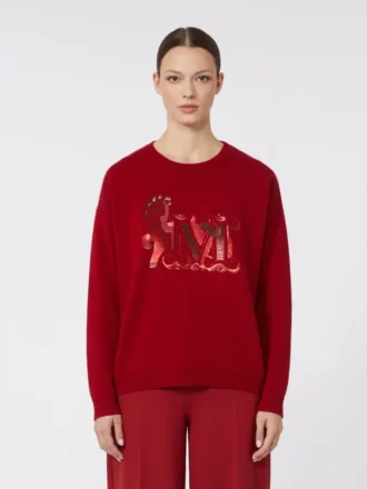 Jersey oversize de lana y cachemira, rojo oscuro