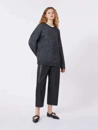 Jersey oversize de mohair y lurex, gris oscuro