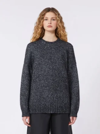 Jersey oversize de mohair y lurex, gris oscuro