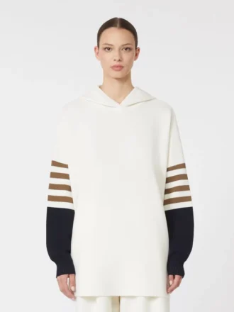 Jersey oversize de punto de lana, color marfil
