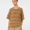Jersey oversize de viscosa estampado, color desierto Jersey oversize de viscosa estampado, color desierto