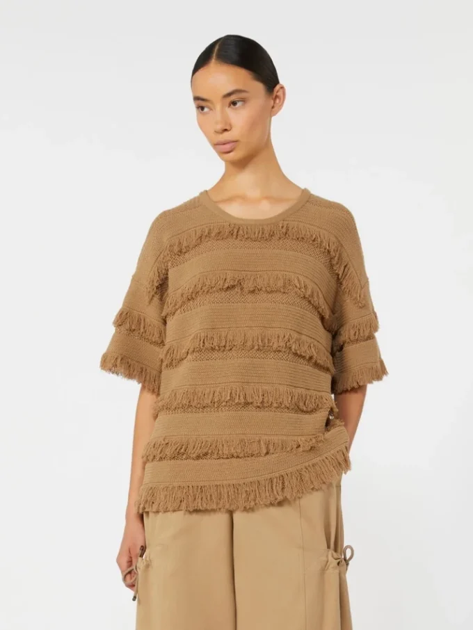Jersey oversize de viscosa estampado, color desierto Jersey oversize de viscosa estampado, color desierto