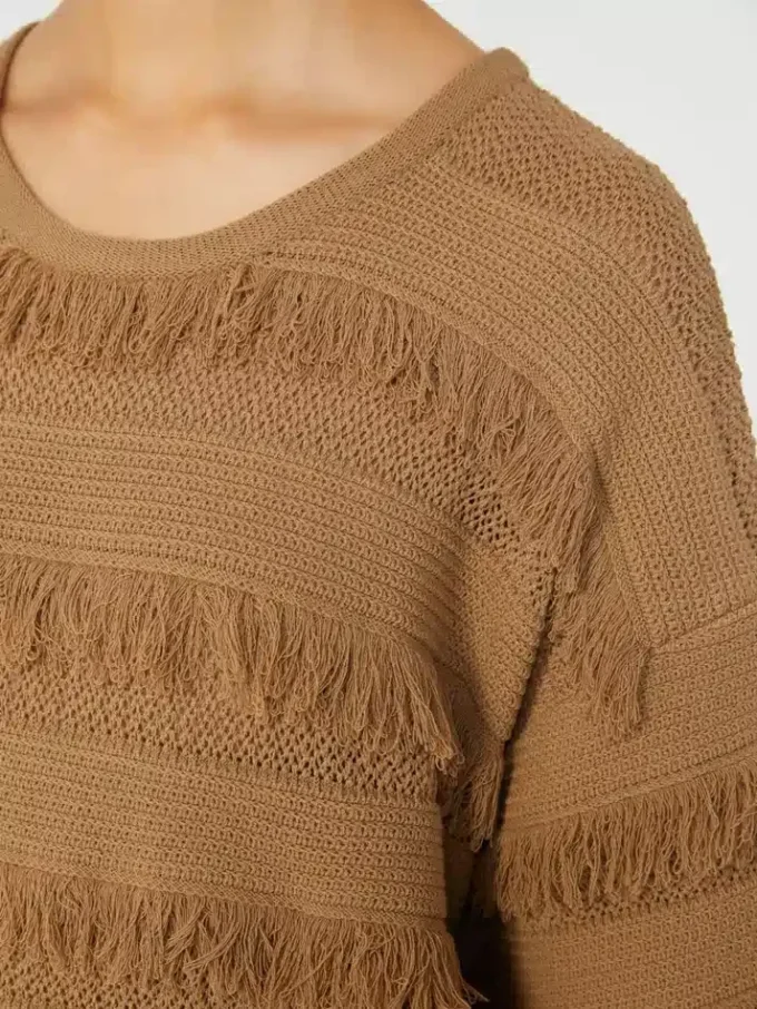 Jersey oversize de viscosa estampado, color desierto Jersey oversize de viscosa estampado, color desierto