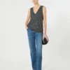 Jersey sin mangas con lentejuelas, gris oscuro Jersey sin mangas con lentejuelas, gris oscuro