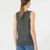 Jersey sin mangas con lentejuelas, gris oscuro Jersey sin mangas con lentejuelas, gris oscuro