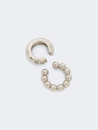 Juego de dos pendientes tipo ear cuff, plateados