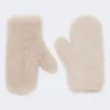 Manoplas de alpaca y tejido de lana teddy, color beige Manoplas de alpaca y tejido de lana teddy, color beige