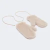 Manoplas de alpaca y tejido de lana teddy, color beige Manoplas de alpaca y tejido de lana teddy, color beige