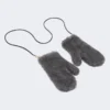 Manoplas de tejido de lana y alpaca teddy, gris medio Manoplas de tejido de lana y alpaca teddy, gris medio