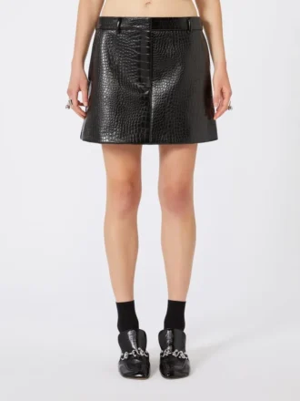 Minifalda de charol con efecto cocodrilo, negra Minifalda de charol con efecto cocodrilo, negra