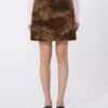 Minifalda de terciopelo estampado, color camel Minifalda de terciopelo estampado, color camel