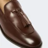 Mocasines de piel con borlas, color cacao Mocasines de piel con borlas, color cacao