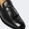 Mocasines de piel con borlas, negros Mocasines de piel con borlas, negros