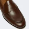 Mocasines de piel semibrillante, color cacao Mocasines de piel semibrillante, color cacao
