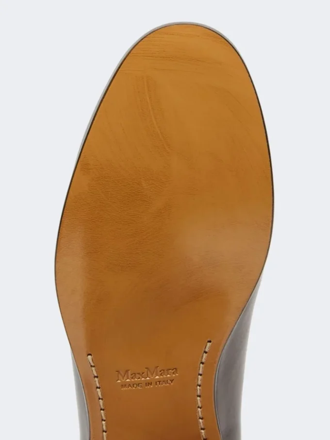 Mocasines de piel semibrillante, color cacao Mocasines de piel semibrillante, color cacao