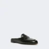Mocasines tipo mule de piel lisa, negros Mocasines tipo mule de piel lisa, negros