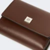 Monedero de piel, color cacao Monedero de piel, color cacao