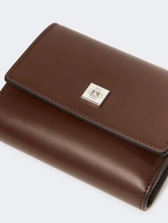 Monedero de piel, color cacao Monedero de piel, color cacao