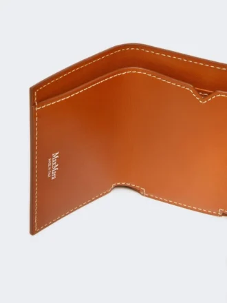 Monedero de piel de tres pliegues, color óxido