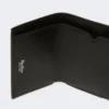 Monedero de piel de tres pliegues, negro Monedero de piel de tres pliegues, negro