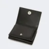 Monedero de piel de tres pliegues, negro Monedero de piel de tres pliegues, negro