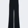 Pantalones acampanados de cady, azul marino Pantalones acampanados de cady, azul marino