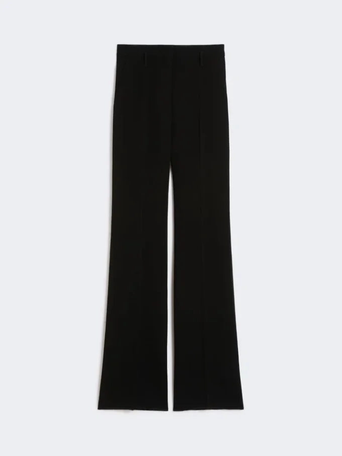 Pantalones acampanados de cady, negros