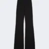Pantalones acampanados de jersey elástico, negros Pantalones acampanados de jersey elástico, negros