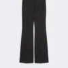 Pantalones acampanados de lana a rayas, negros Pantalones acampanados de lana a rayas, negros