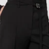 Pantalones acampanados de tejido de lana elástico, negros Pantalones acampanados de tejido de lana elástico, negros