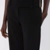 Pantalones acampanados de viscosa elástica, negros Pantalones acampanados de viscosa elástica, negros