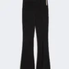 Pantalones acampanados de viscosa elástica, negros Pantalones acampanados de viscosa elástica, negros