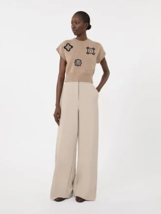 Pantalones ajustados de jersey, color arena