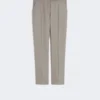 Pantalones ajustados de lana, mohair y seda, gris medio Pantalones ajustados de lana, mohair y seda, gris medio