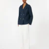 Pantalones anchos de algodón y lino, blancos