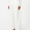 Pantalones anchos de algodón y lino, blancos