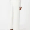 Pantalones anchos de algodón y lino, blancos