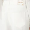 Pantalones anchos de algodón y lino, blancos