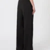 Pantalones anchos de lana elástica, negros Pantalones anchos de lana elástica, negros