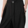 Pantalones anchos de lana elástica, negros Pantalones anchos de lana elástica, negros