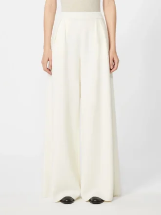 Pantalones anchos de lana y seda