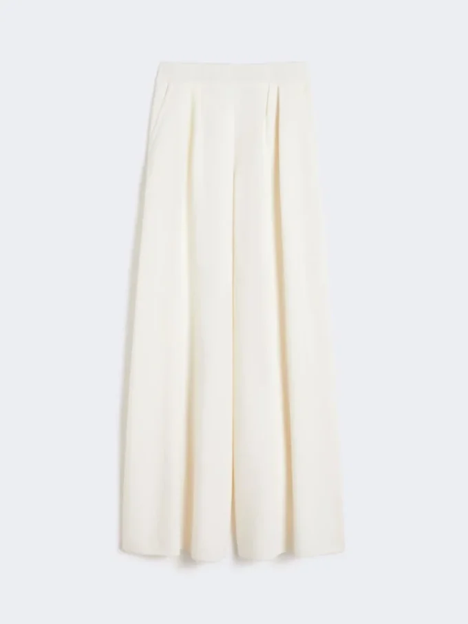 Pantalones anchos de lana y seda Pantalones anchos de lana y seda