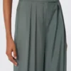 Pantalones anchos de lana y seda, verde oscuro Pantalones anchos de lana y seda, verde oscuro